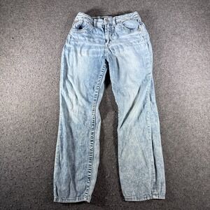Salvage Supply Co Youth Reckless Straight Jeans Light Wash Embroidered Size 16